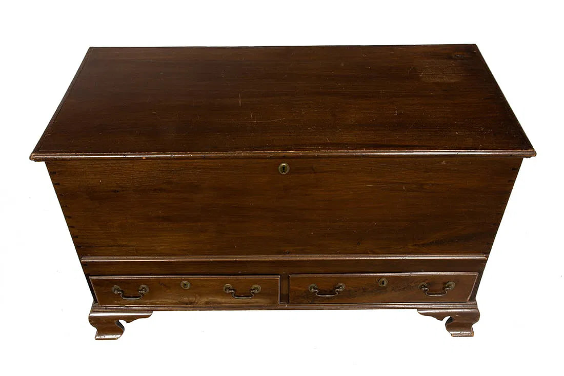 AF4-039: Antique English Chippendale Blanket Chest Late 18th Century