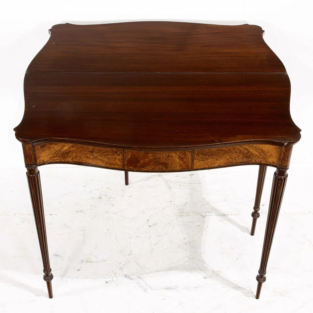 AF1-066: Antique Pair of American Federal Serpentine Front Game Table