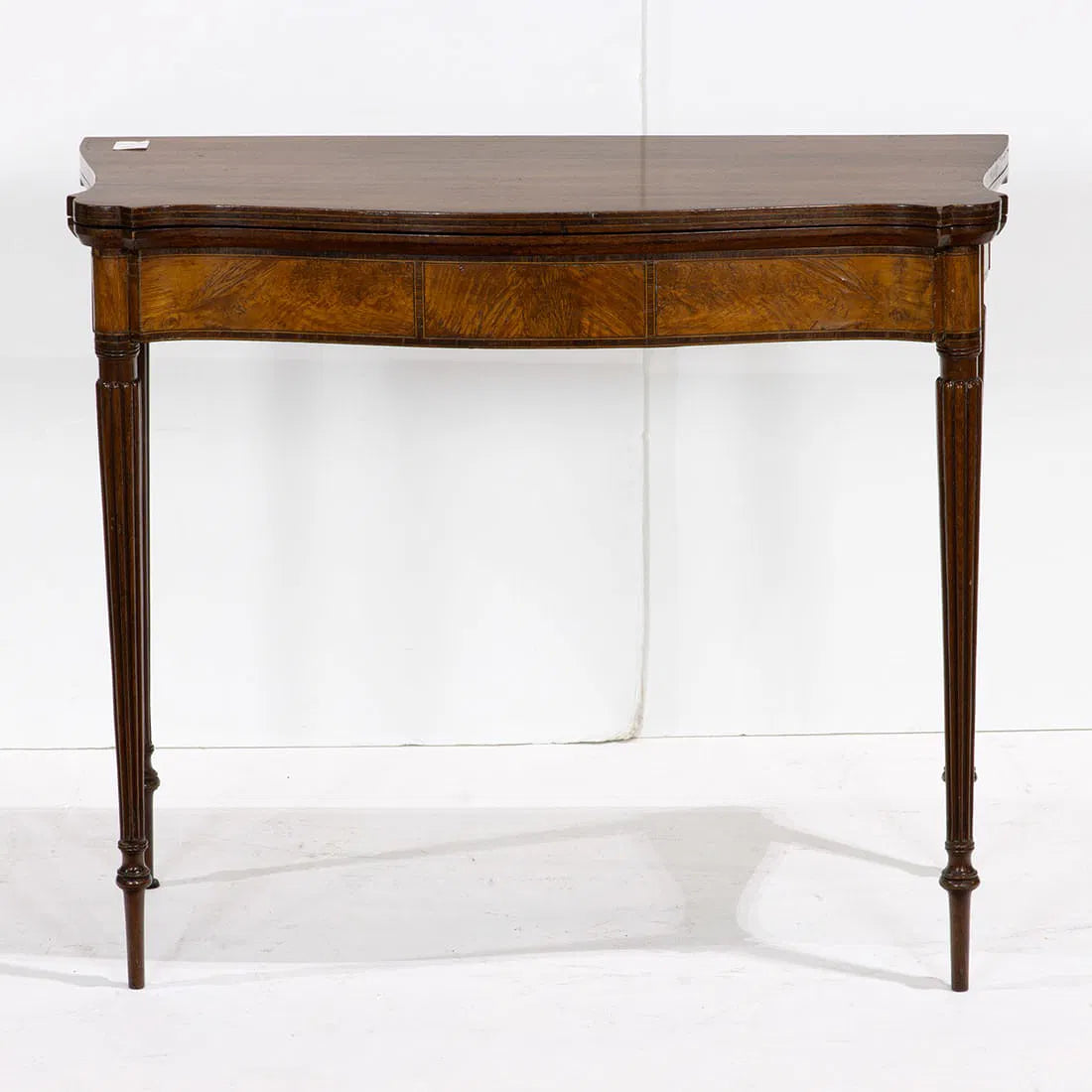 AF1-066: Antique Pair of American Federal Serpentine Front Game Table