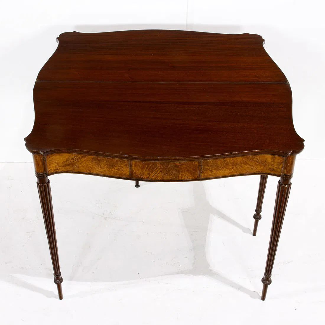AF1-066: Antique Pair of American Federal Serpentine Front Game Table