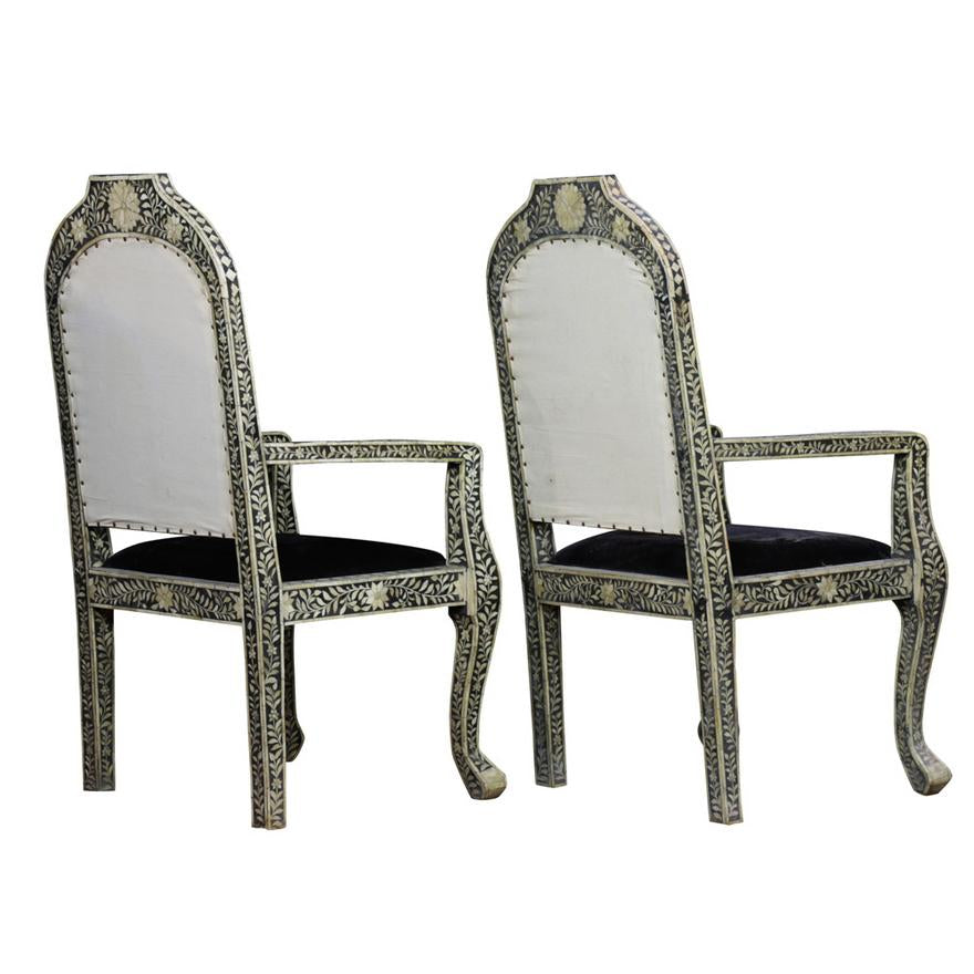 AF2-149: ANTIQUE PAIR OF LATE 19TH CENTURY LEVANTINE ARM CHAIRS