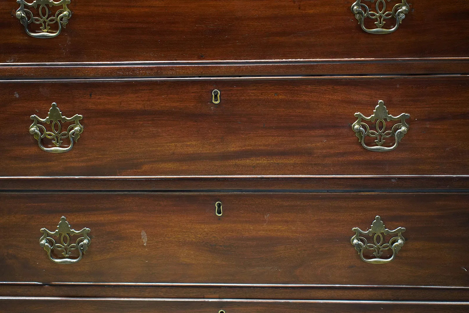 AF3-029: Antique Georgian Mahogany Breakfront Bookcase Bureau Late 18th Century