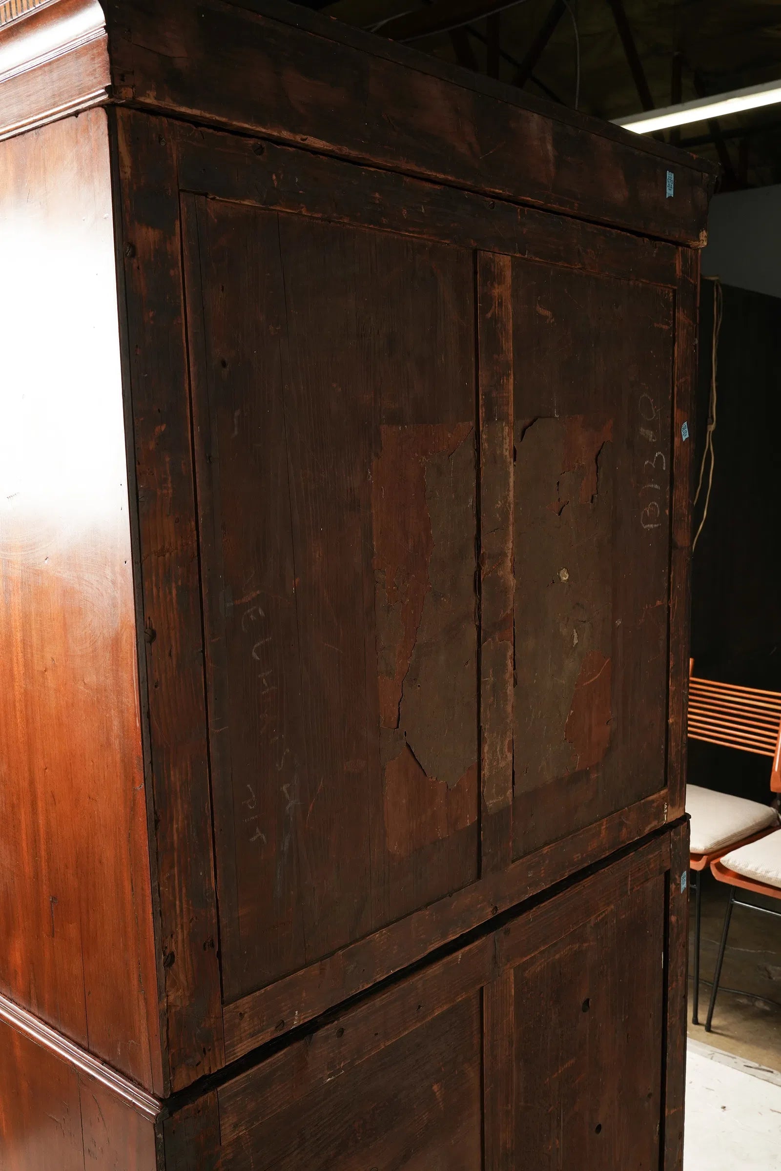 AF4-042: Antique American Federal Mahogany Hepplewhite Style Chest on Chest Circa 1800