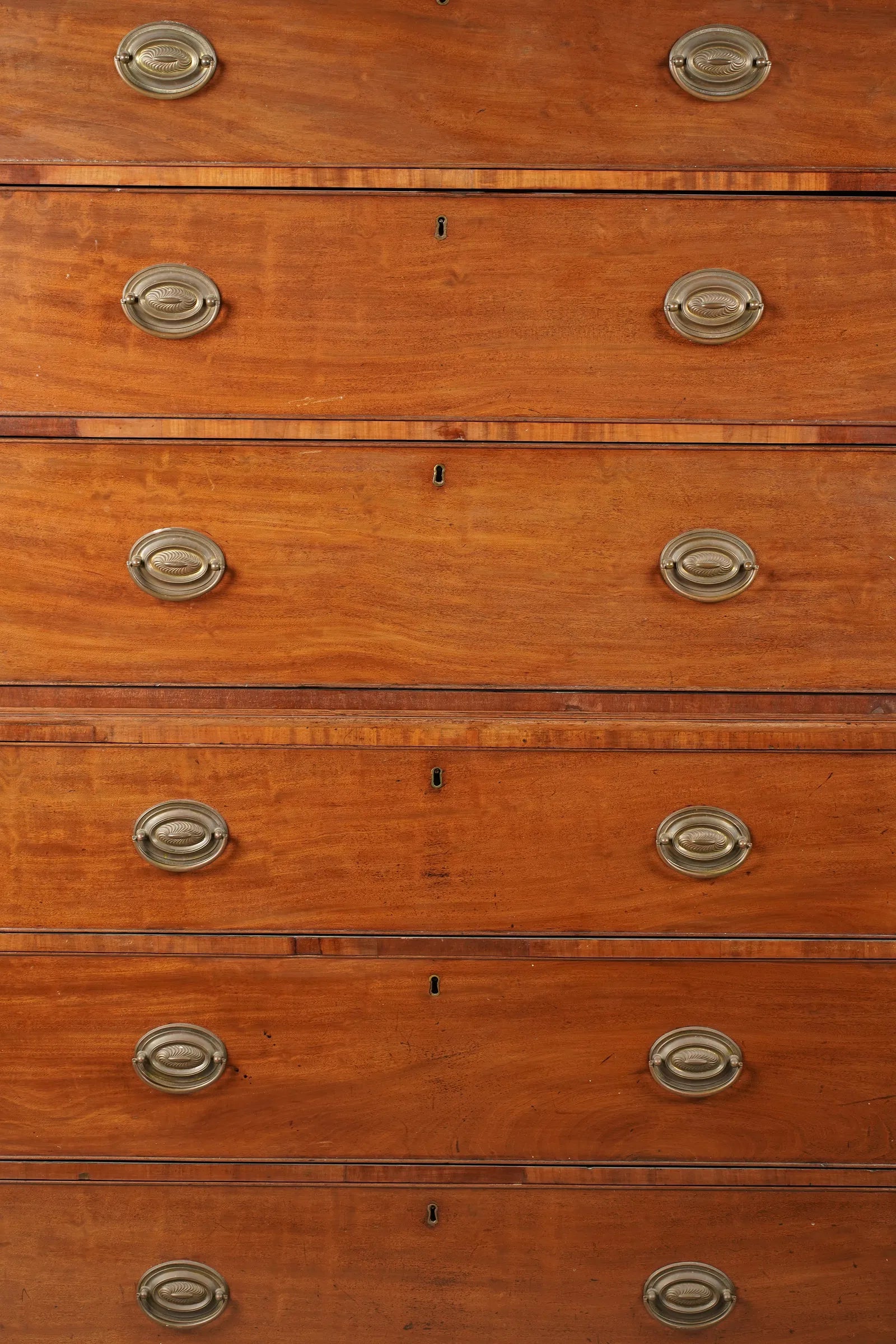 AF4-042: Antique American Federal Mahogany Hepplewhite Style Chest on Chest Circa 1800
