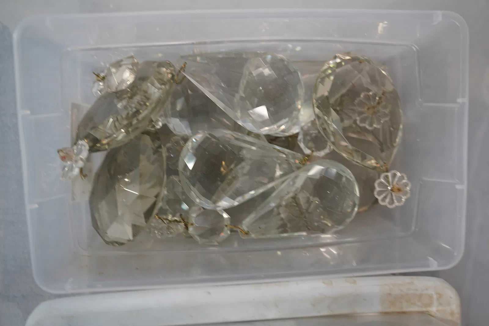 AL1-094: Antique Gilt Brass and Crystal Eighteen Light Rococo Chandelier