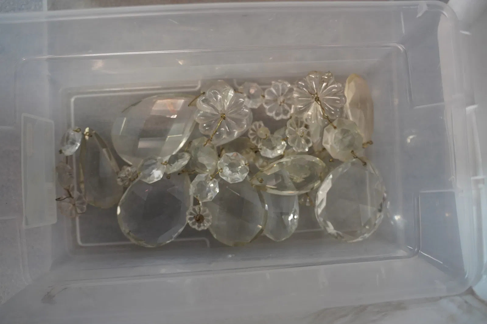 AL1-094: Antique Gilt Brass and Crystal Eighteen Light Rococo Chandelier