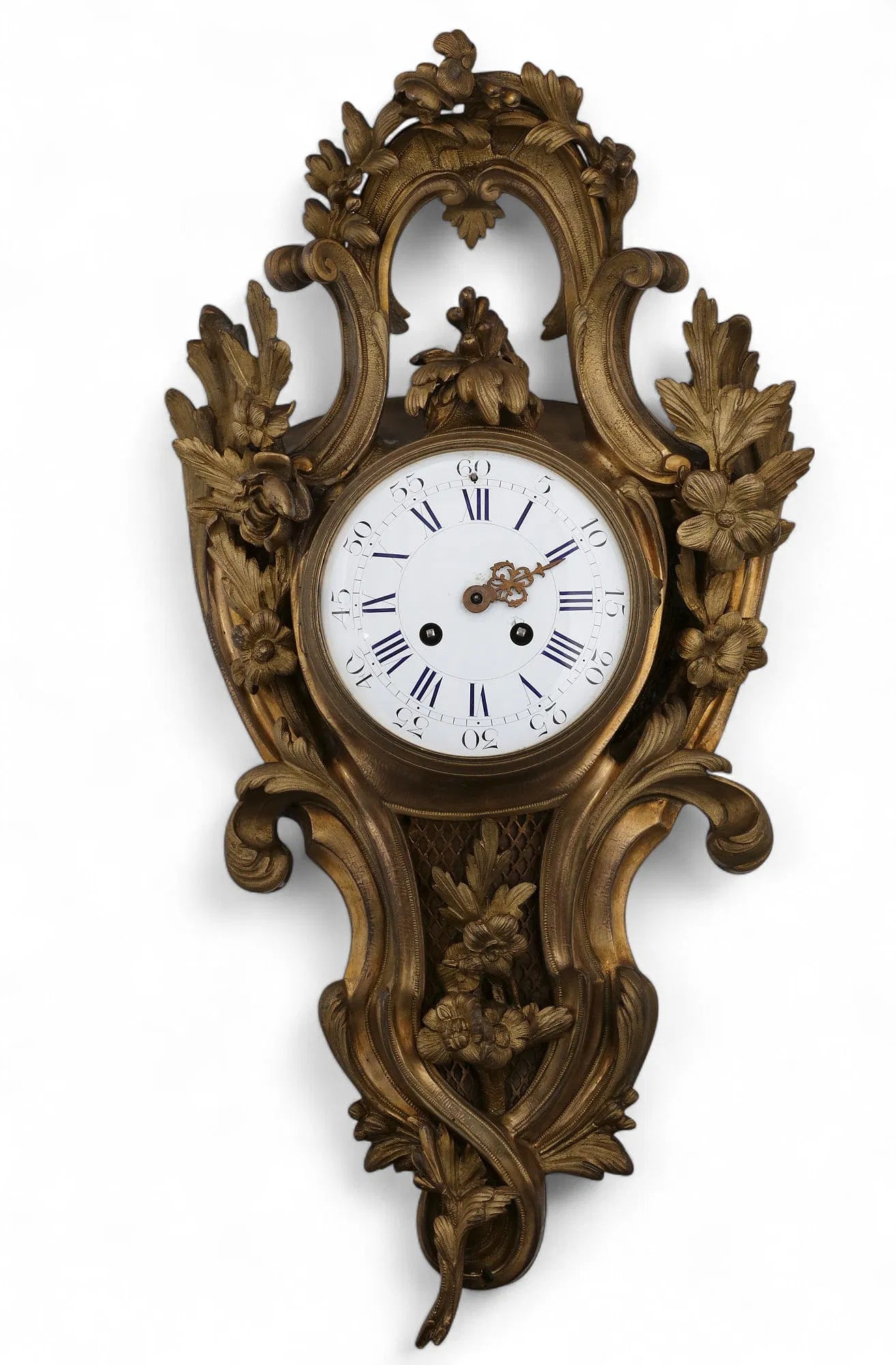  Louis XV Gilt Bronze Cartel Clock Early 20th Century | Work of Man