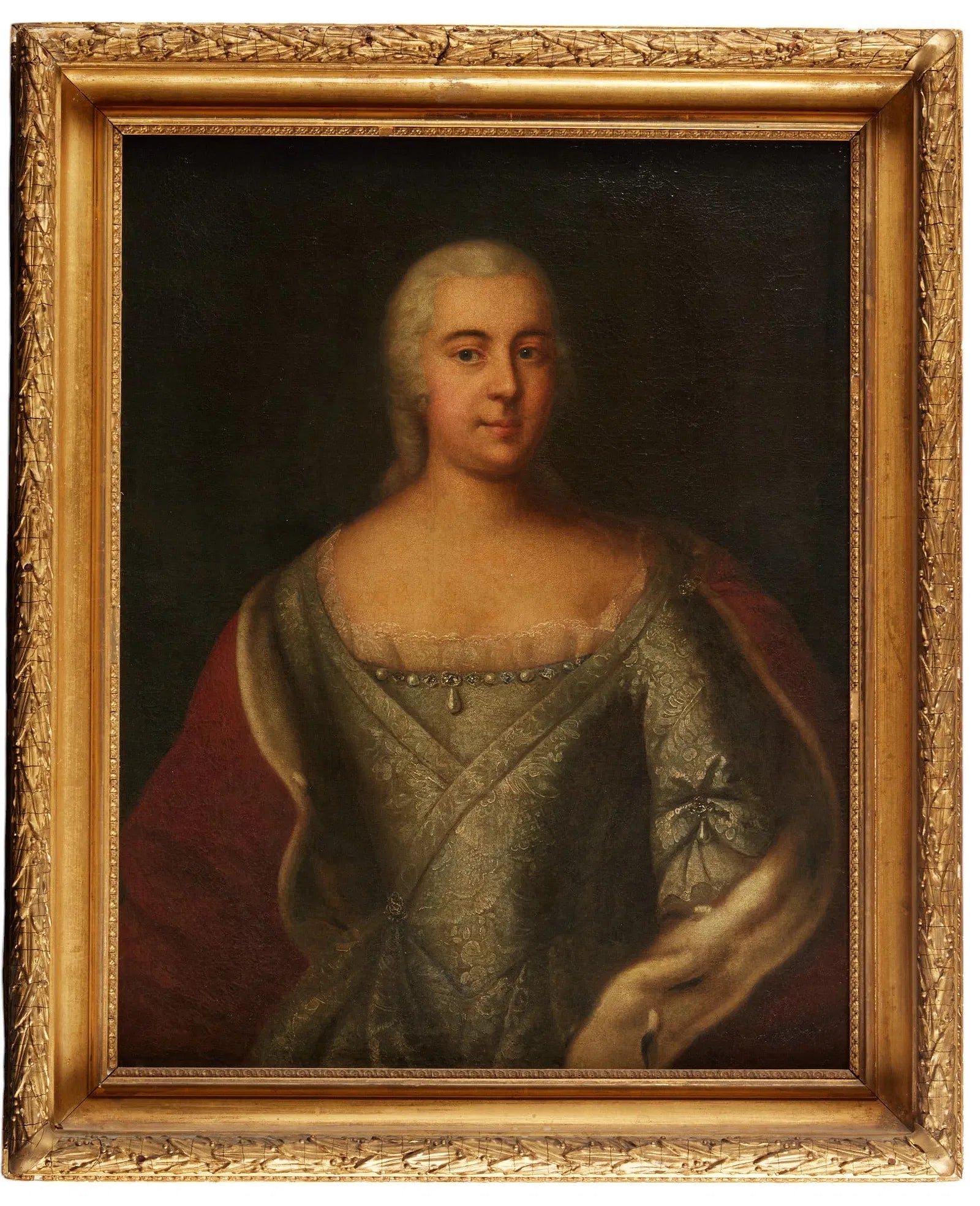 AW990: Antique 18th Century French Oil Portrait Painting of Catherine the Great