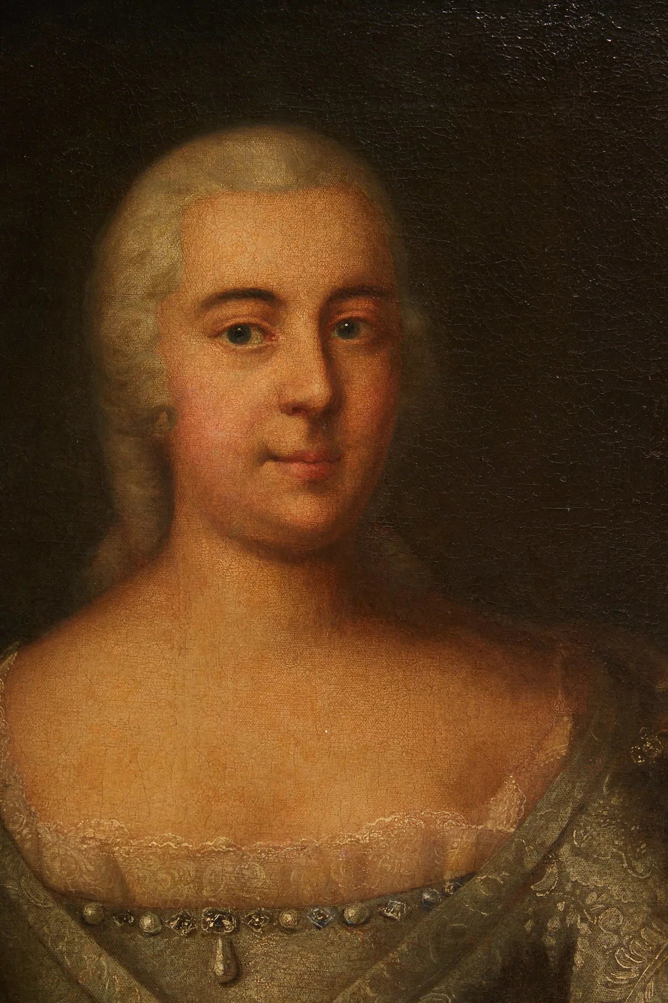 AW990: Antique 18th Century French Oil Portrait Painting of Catherine the Great