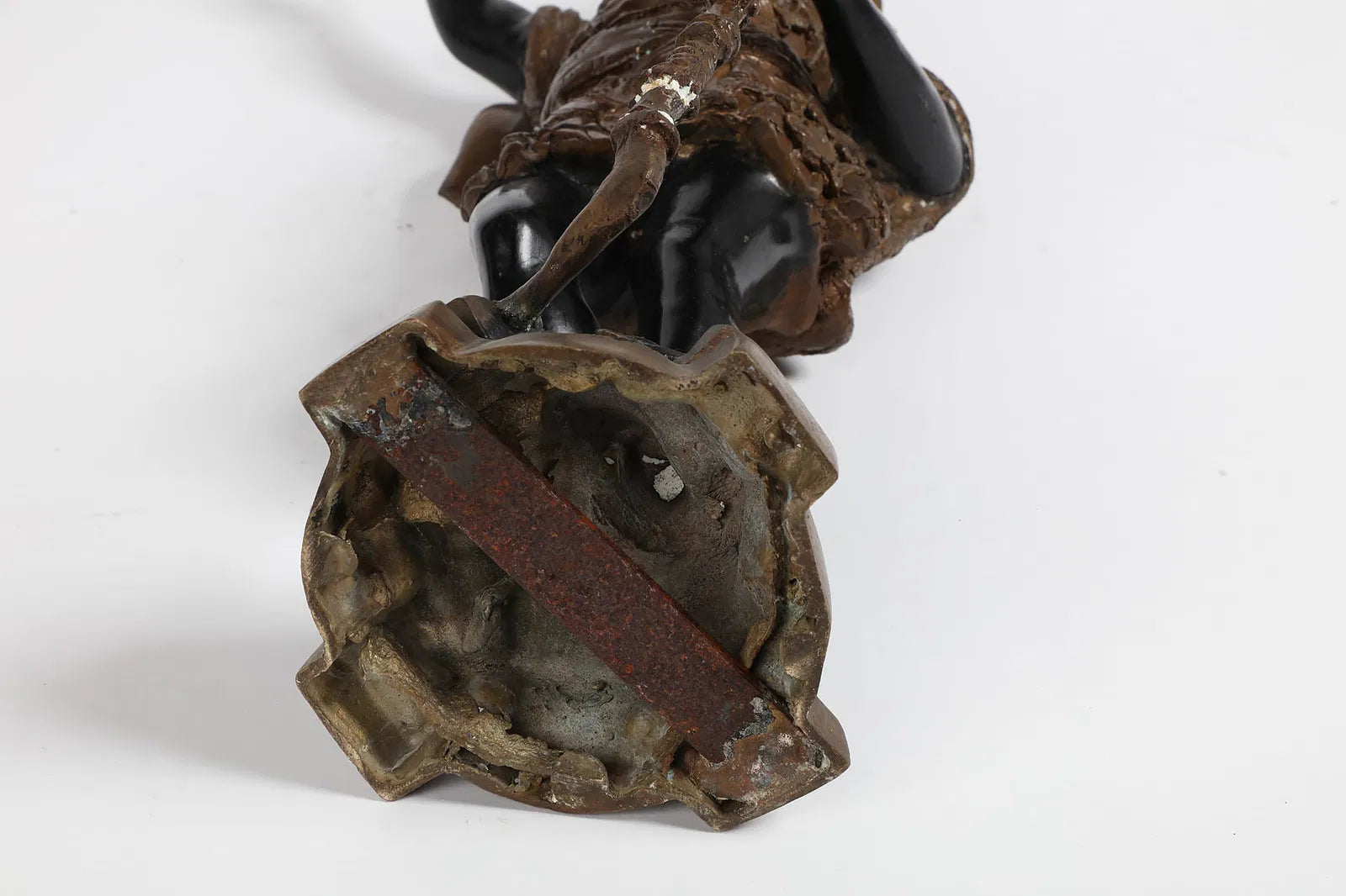 DA2-036: Antique Pair of Venetian Rococo Style Patinated Bronze Blackmoor Candle Holders