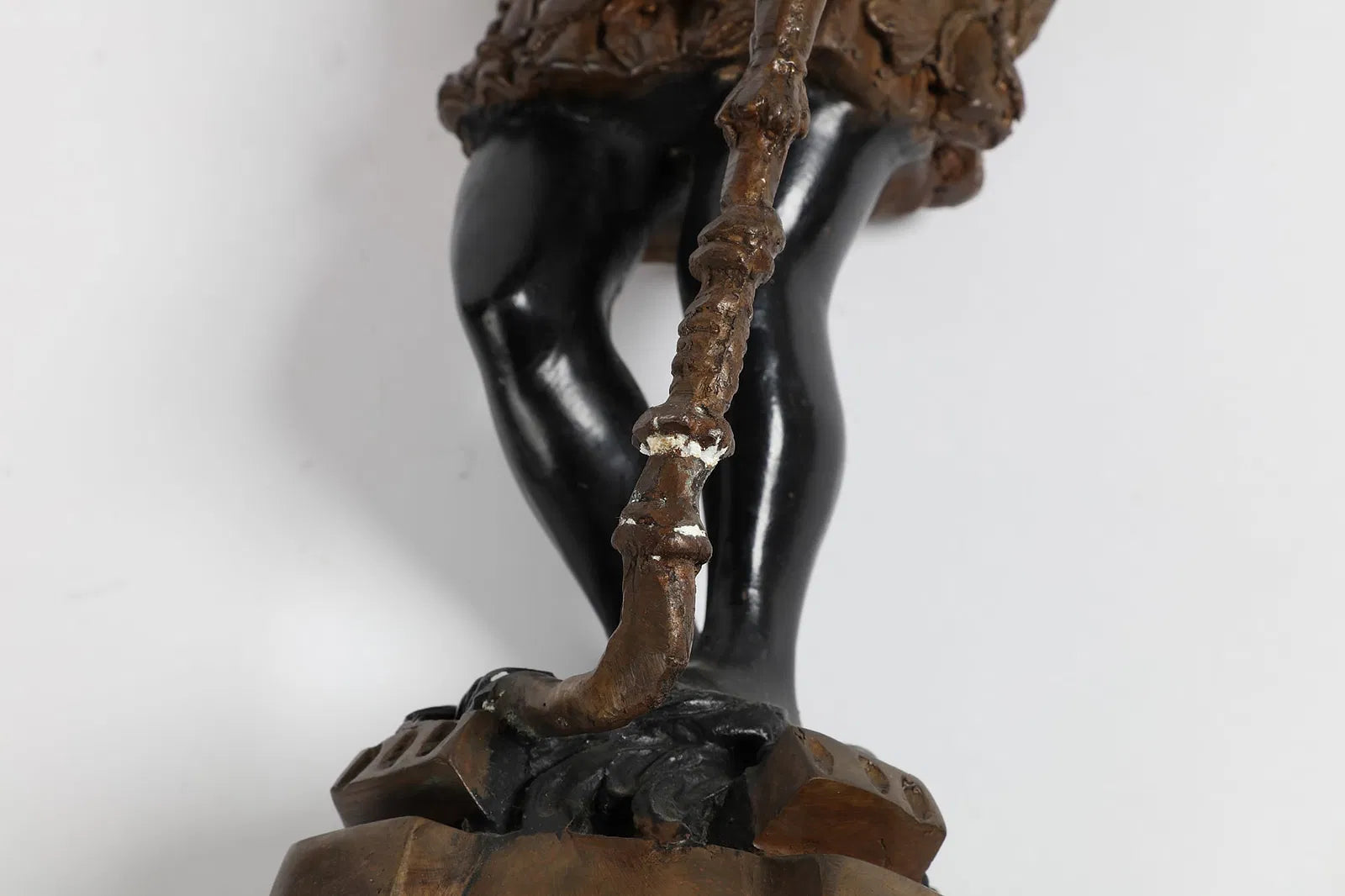 DA2-036: Antique Pair of Venetian Rococo Style Patinated Bronze Blackmoor Candle Holders