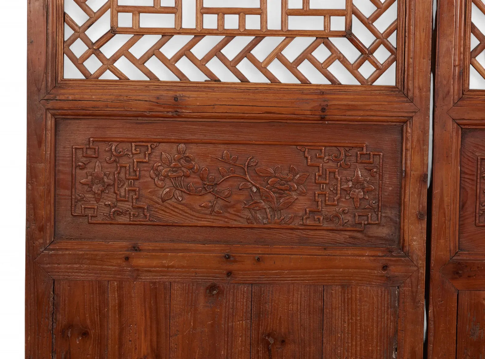 AF10-020: Chinese Three Panel Fretwork Screen