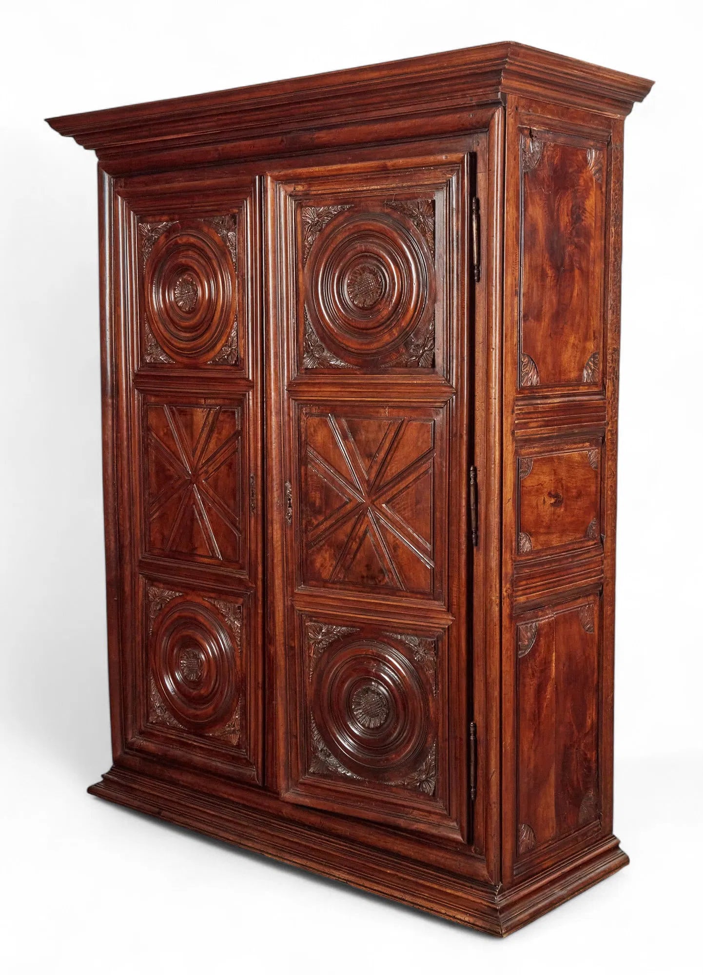 Antique Louis XIII Provincial Carved Walnut Armoire Mid 17th Century | Work of Man