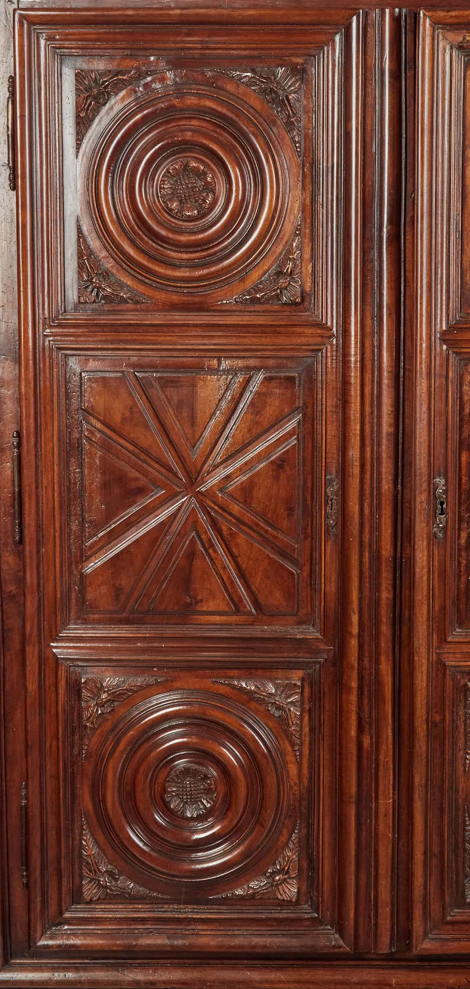 AF3-041: Antique Louis XIV Provincial Carved Walnut Armoire Mid 17th Century