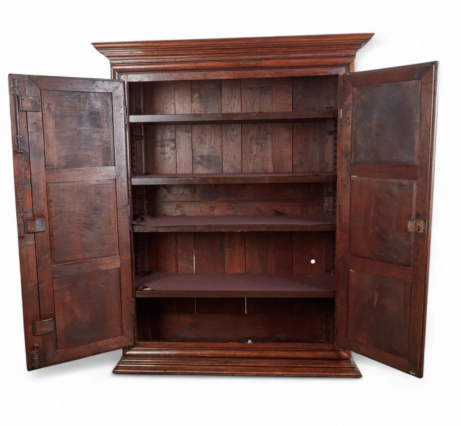 AF3-041: Antique Louis XIV Provincial Carved Walnut Armoire Mid 17th Century