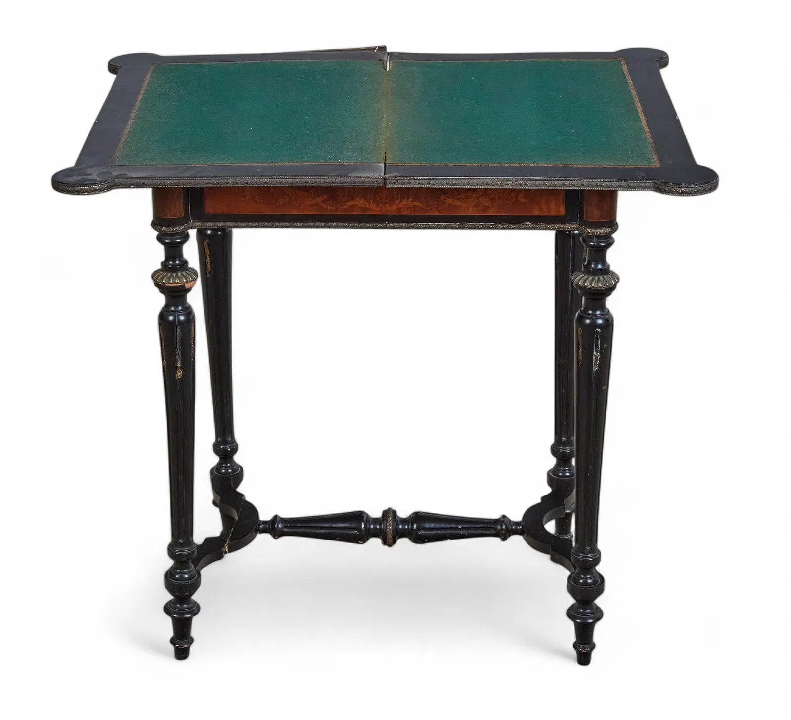 AF1-099: Antique French Napoleon III Inlaid Chess and Game Table With Gilt Bronze Mounts