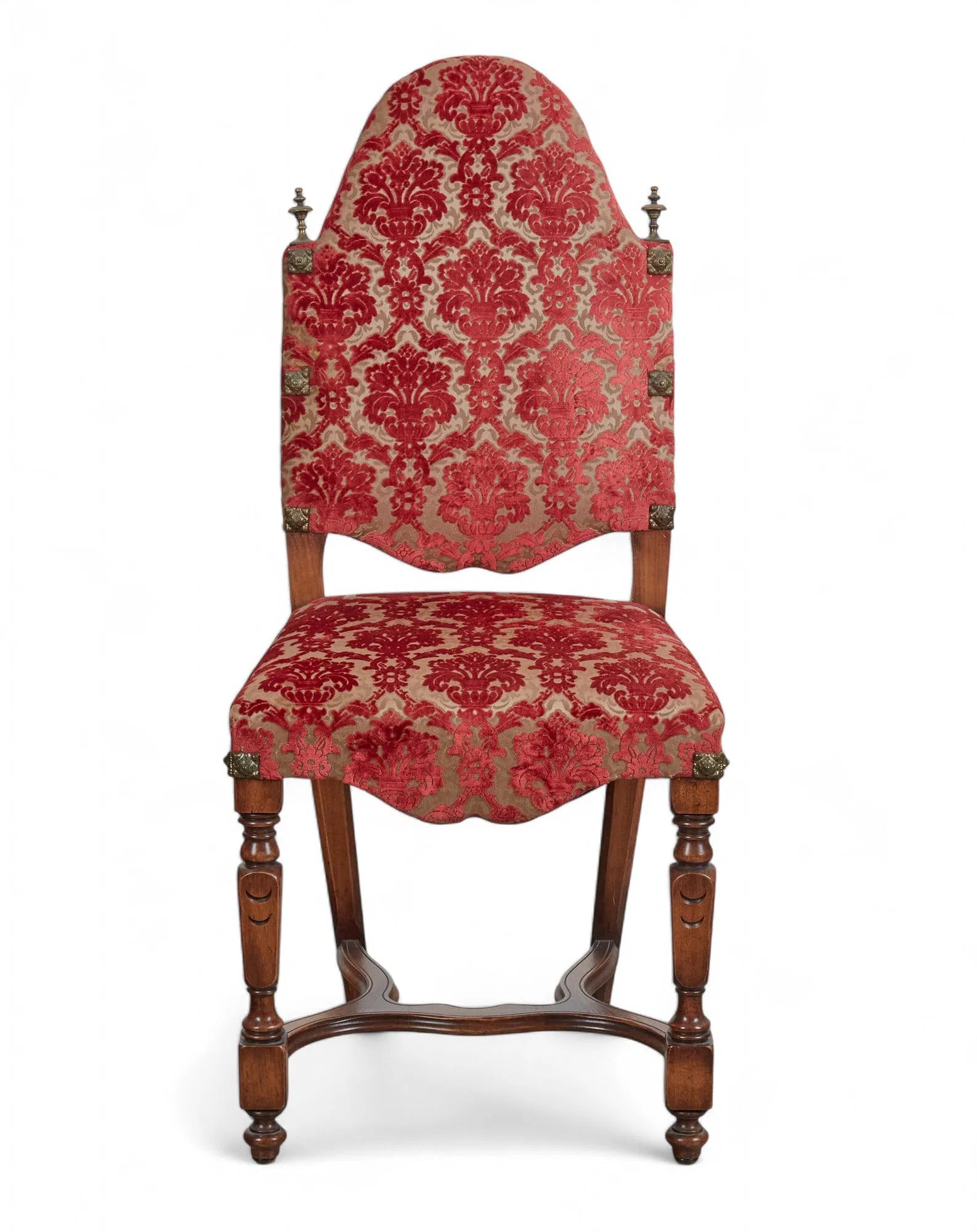 AF2-178: Antique French Louis XIV Style Upholstered Walnut Side Chair Late 19th Century