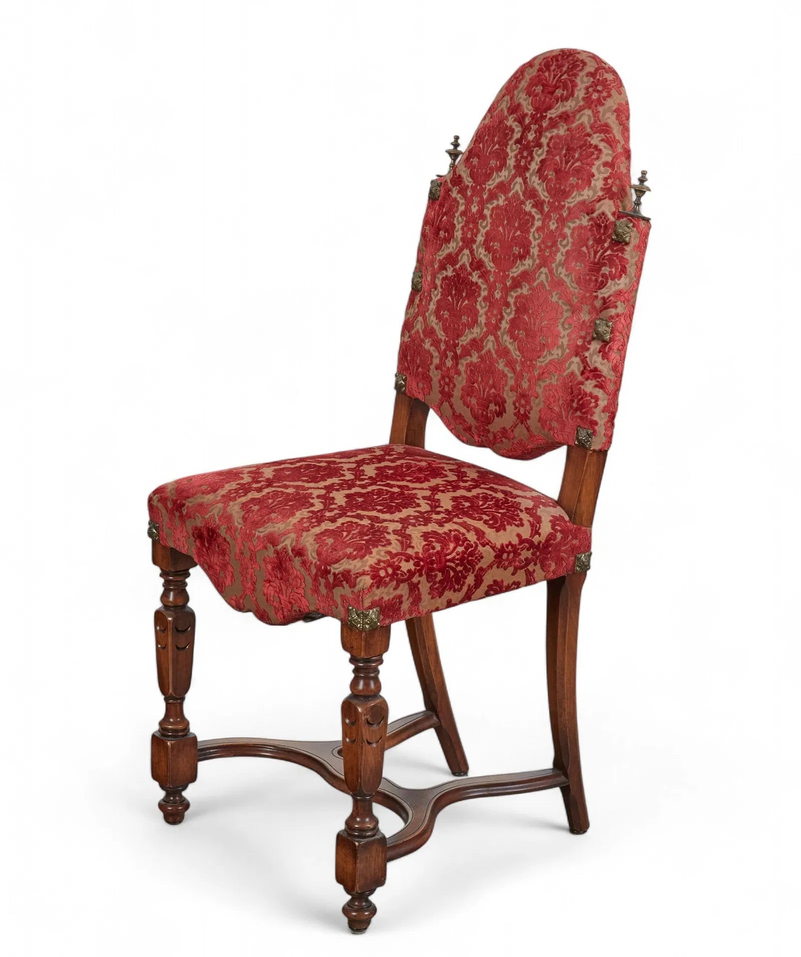 Antique French Louis XIV Style Upholstered Side Chair Late 19th Century | Work of Man