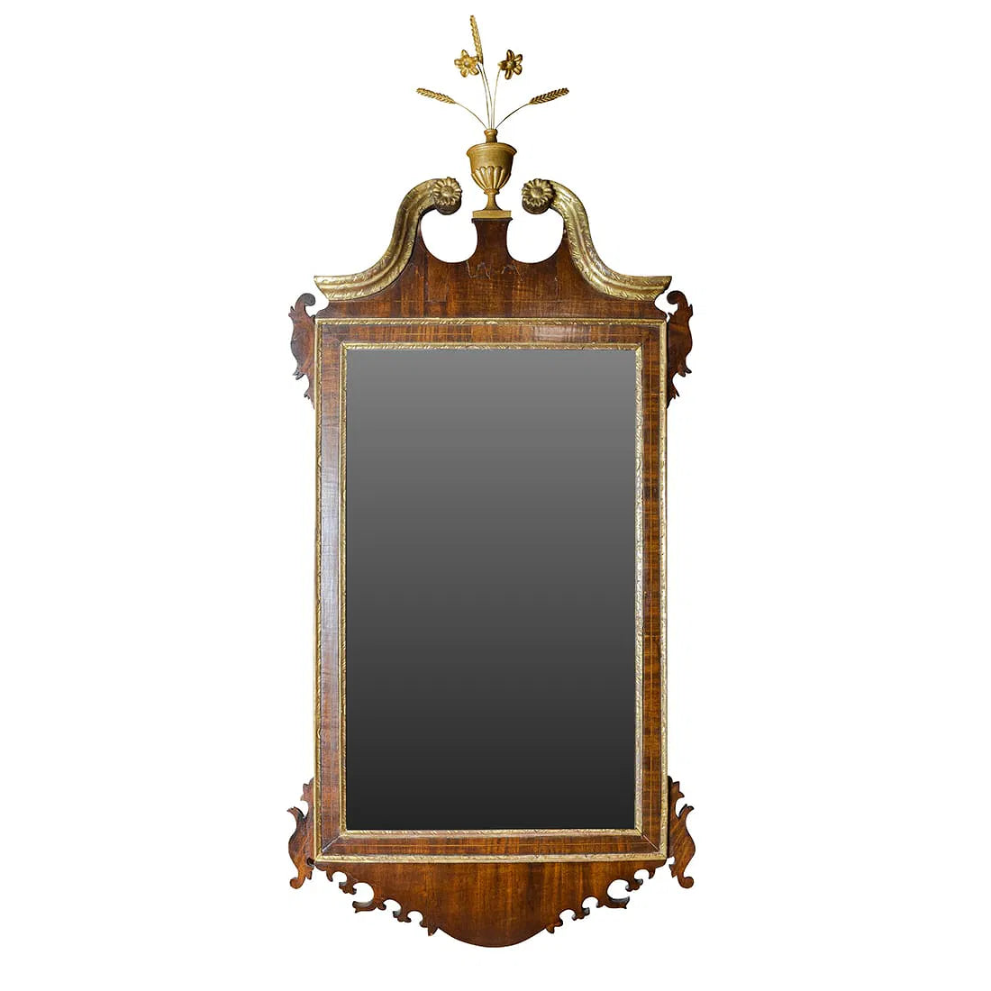 Antique American Federal Partial Gilt Mahogany Mirror Circa 1800 | Work of Man