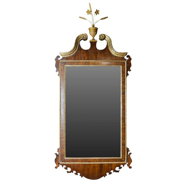 Antique American Federal Partial Gilt Mahogany Mirror Circa 1800 | Work of Man