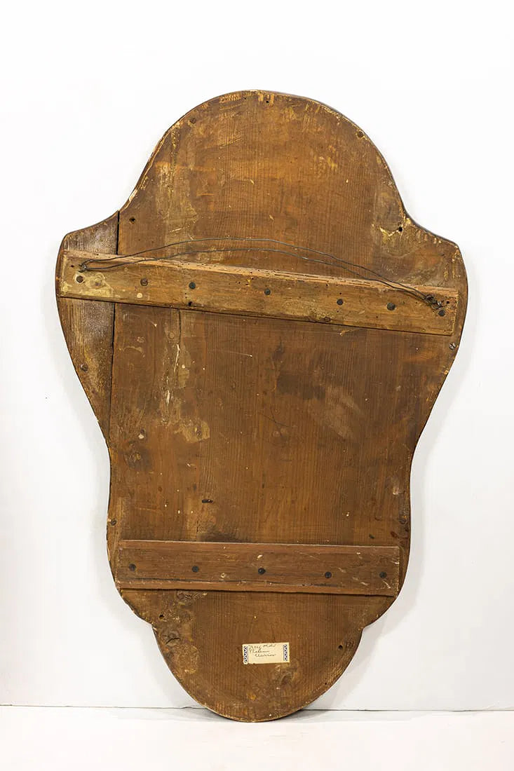 AF7-008: Antique Rococo Revival Reverse Engraved Mirror Circa 1860