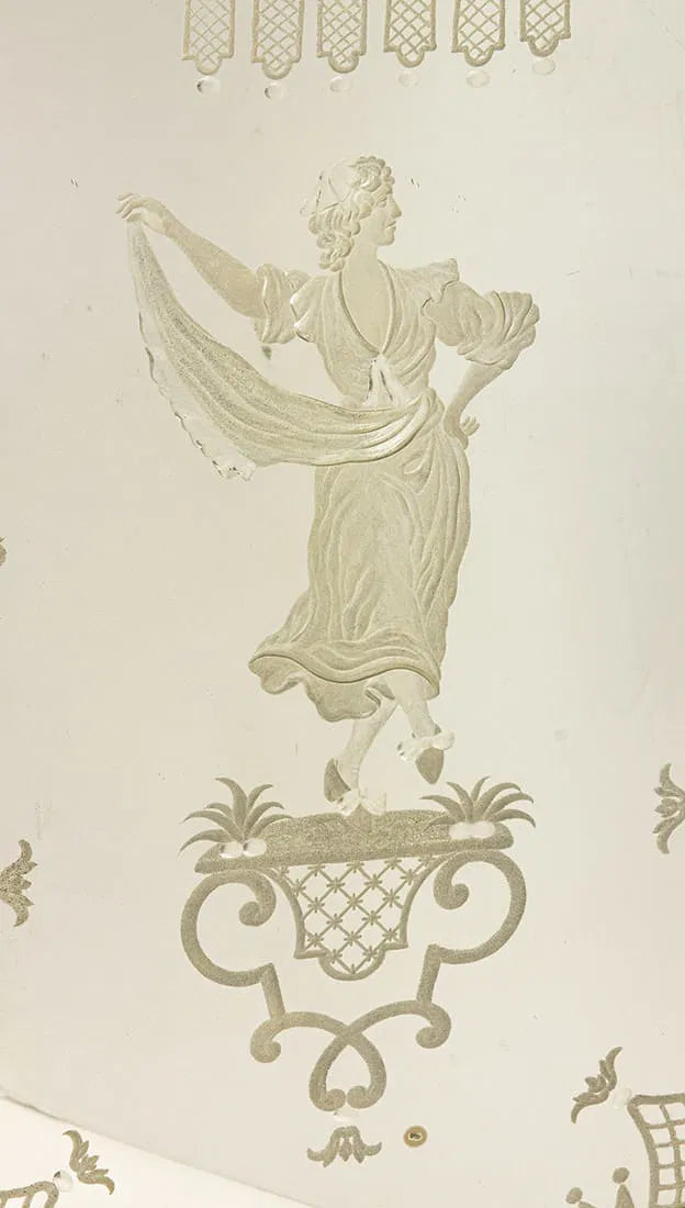 AF7-008: Antique Rococo Revival Reverse Engraved Mirror Circa 1860