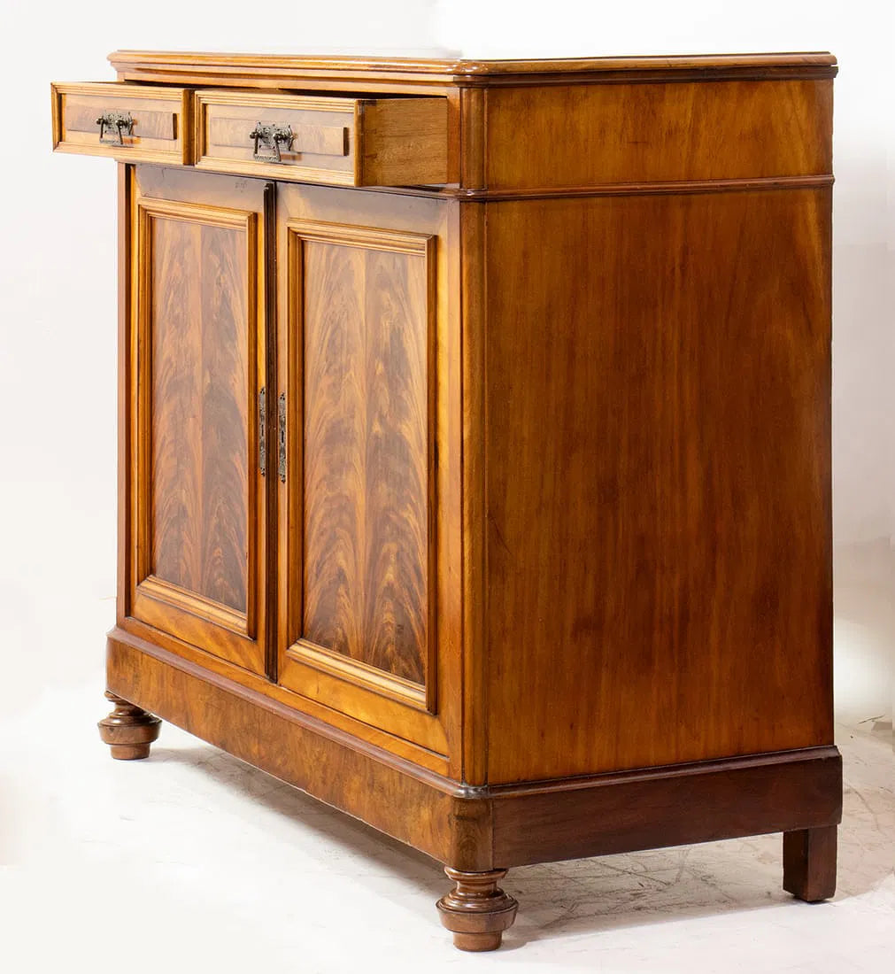 AF3-045: Antique French Louis Philippe Mahogany Dining Buffet Circa 1850