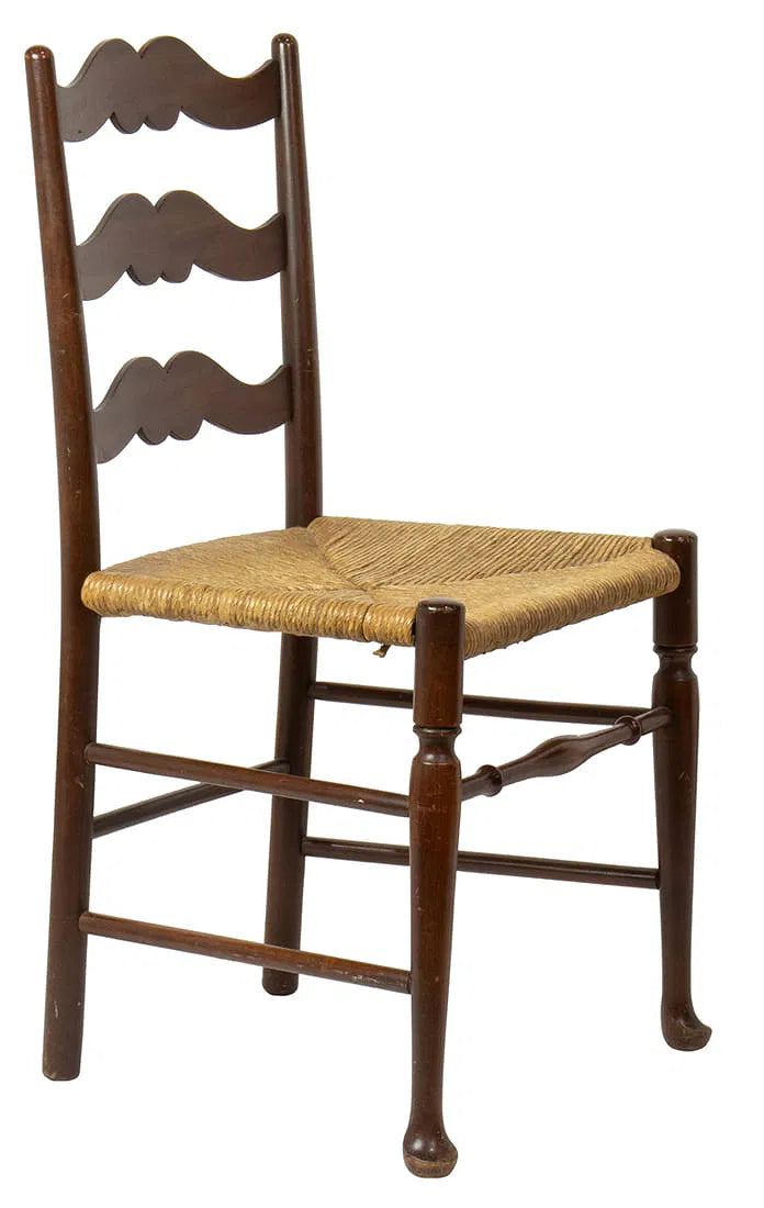 AF2-088: Vintage Georgian Ladder Back Side Chair Late 20th Century