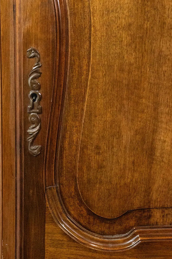 AF3-037: Antique Single Door Armoire French Provincial Walnut Bonnetiere Early 19th Century