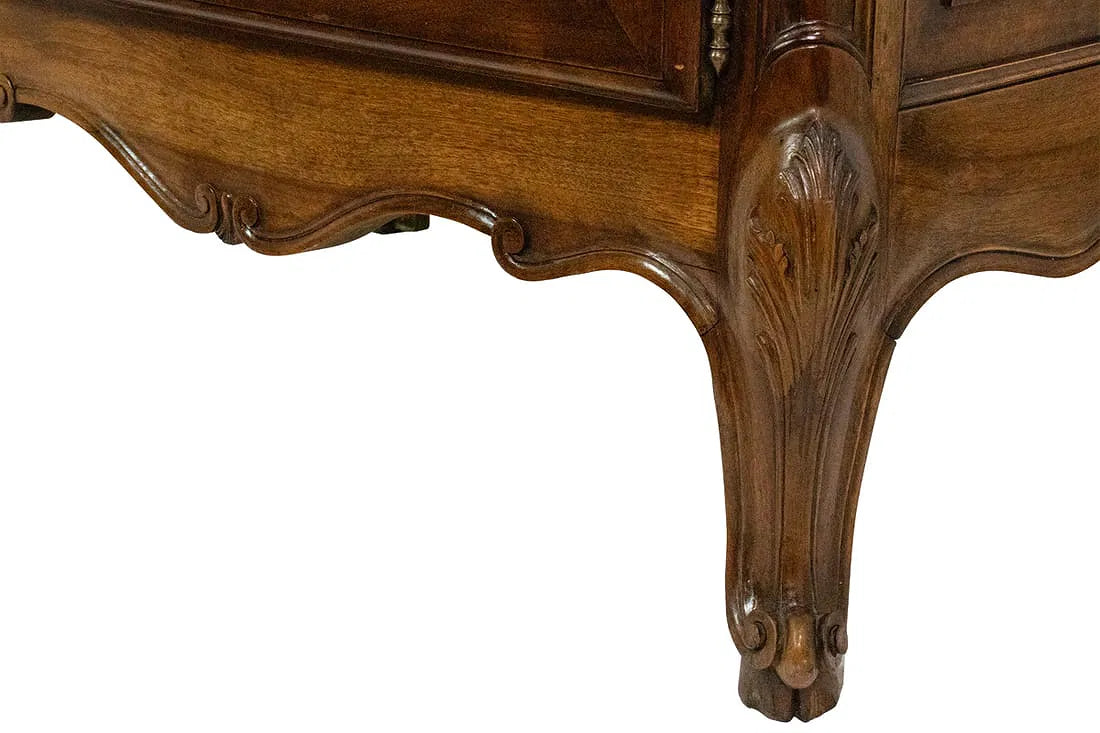 AF3-037: Antique Single Door Armoire French Provincial Walnut Bonnetiere Early 19th Century