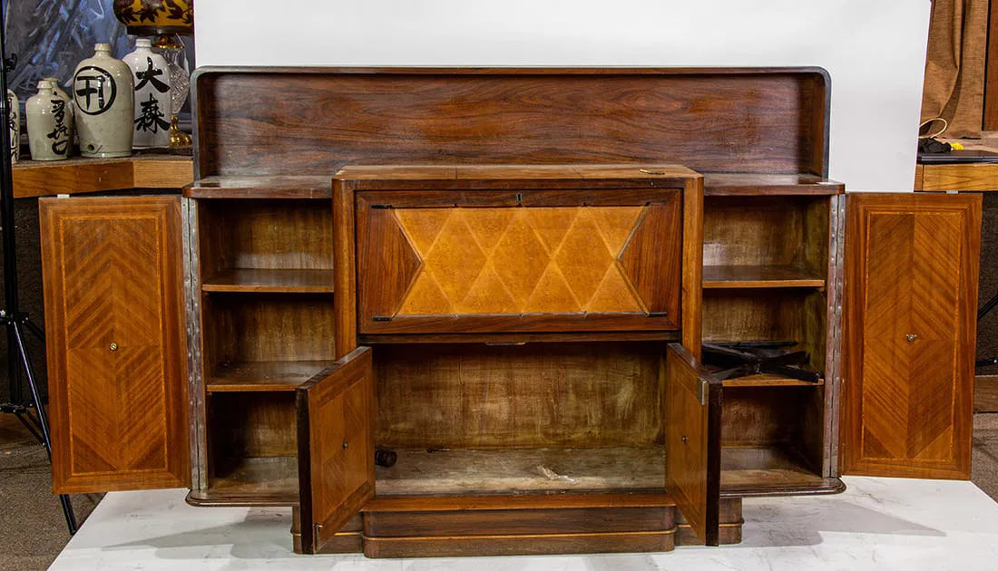 AF3-043: Osvaldo Borsani Designed Rosewood Bar Cabinet Circa 1950