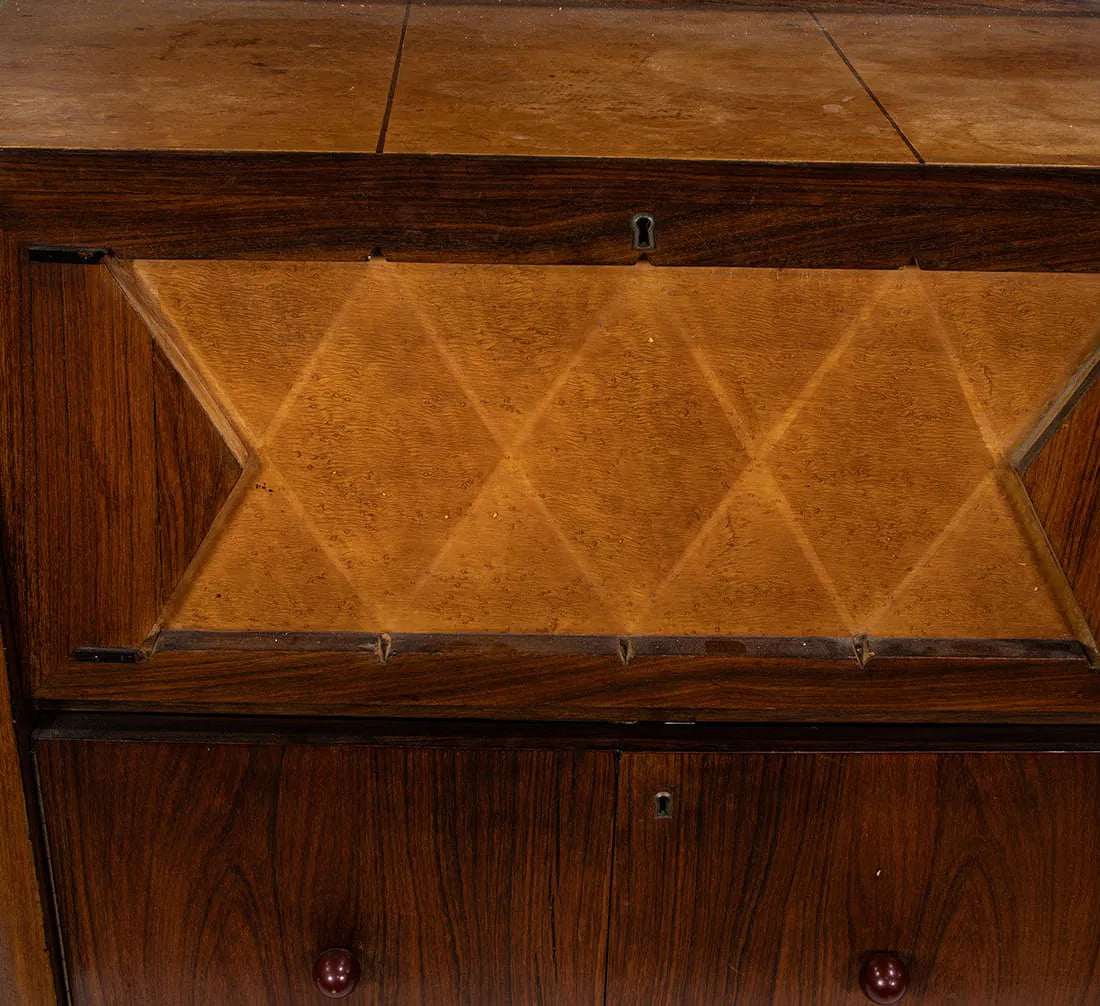 AF3-043: Osvaldo Borsani Designed Rosewood Bar Cabinet Circa 1950