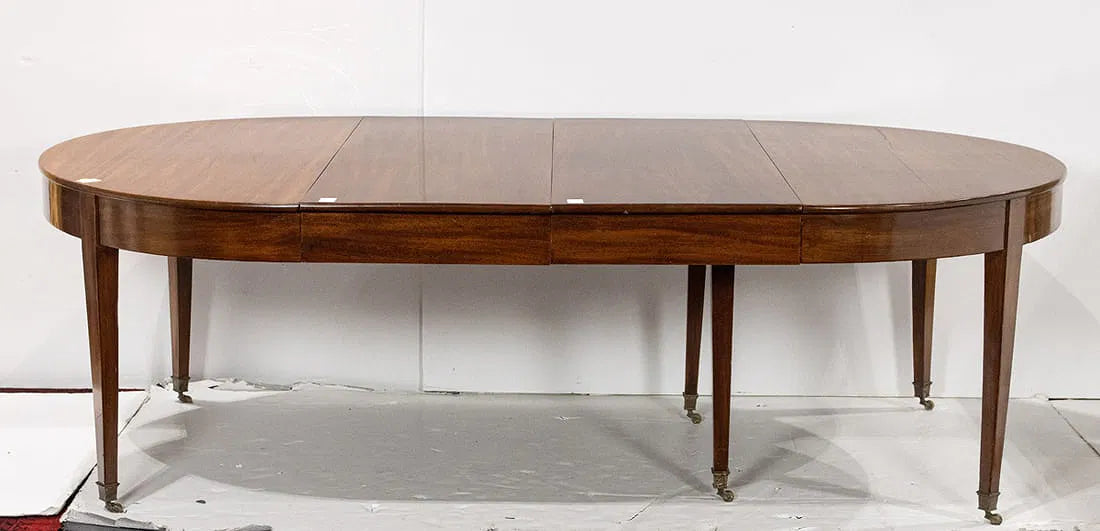 AF1-175: Antique American Federal Large Mahogany Banquet Dining Table Early 19th Century