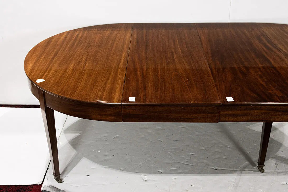 AF1-175: Antique American Federal Large Mahogany Banquet Dining Table Early 19th Century
