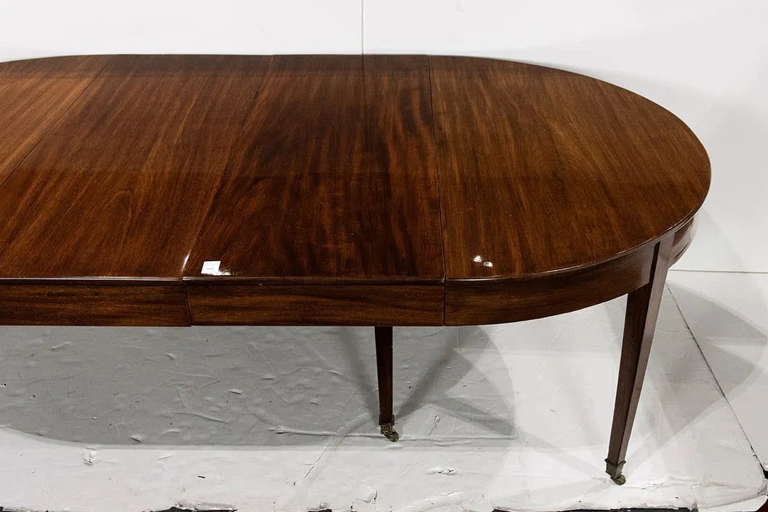 AF1-175: Antique American Federal Large Mahogany Banquet Dining Table Early 19th Century
