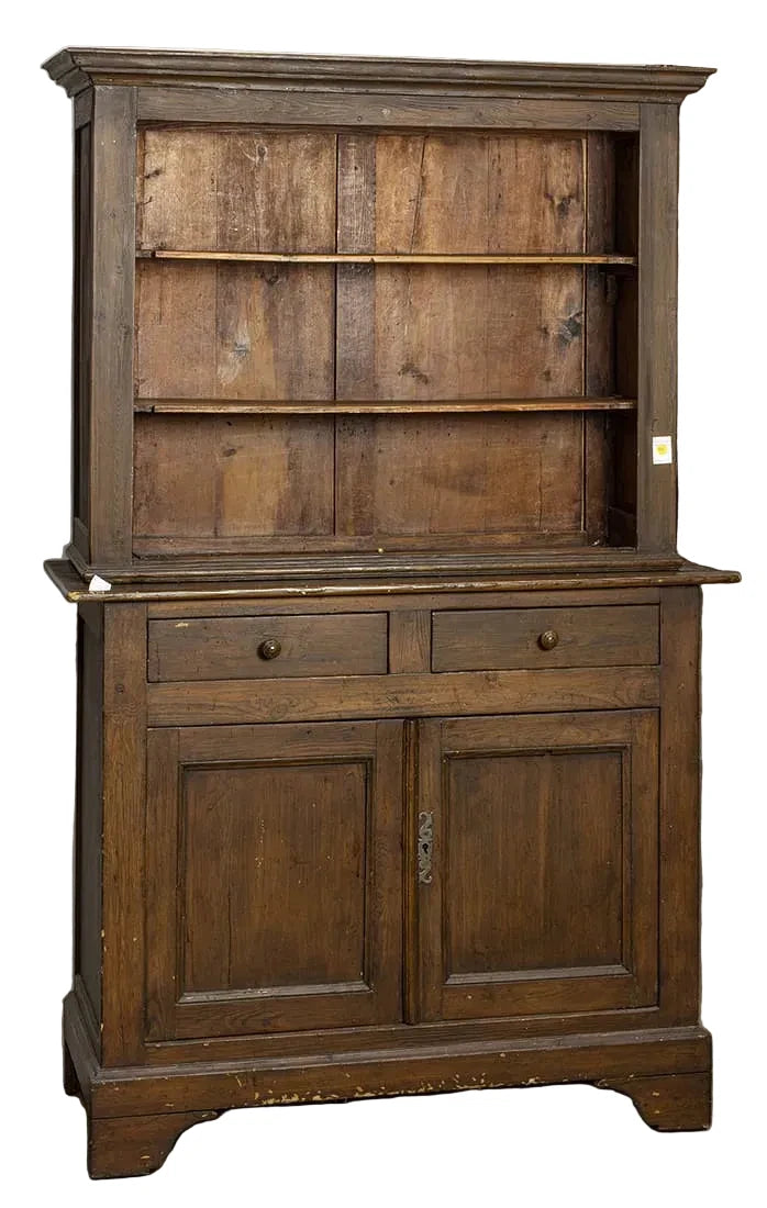 Antique American Victorian Dark Stained Pine Hutch Mid 19th Century | Work of Man