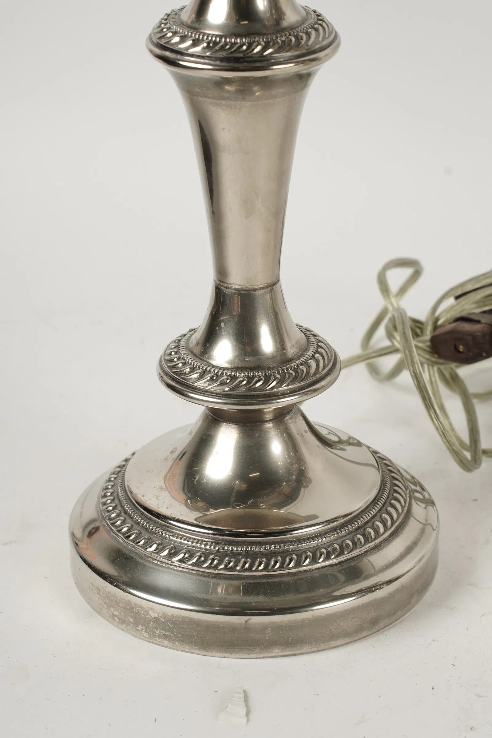 AL2-055: Antique Pair of Circa 1900 Sheffield Plated Candelabra Converted to Table Lamps