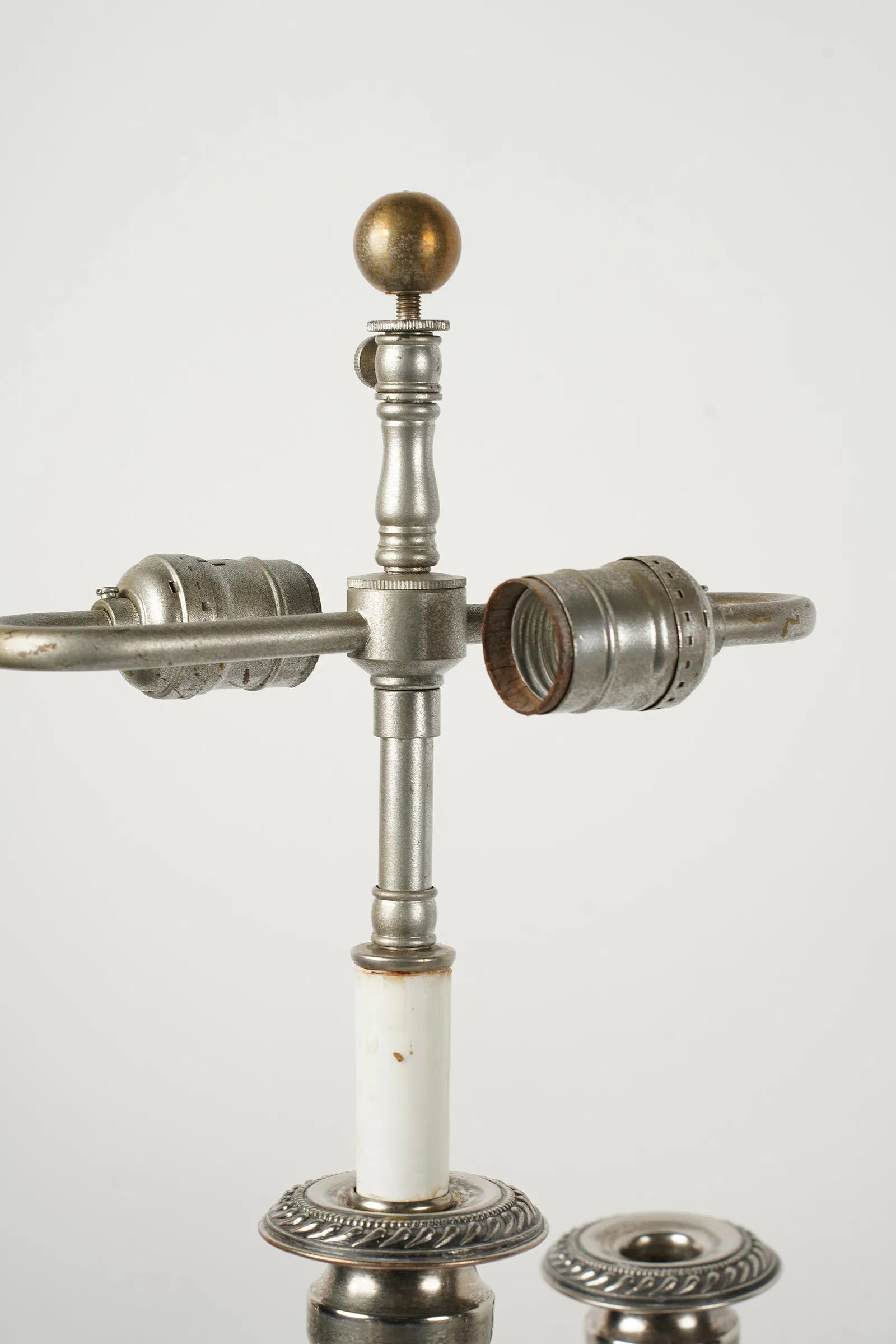 AL2-055: Antique Pair of Circa 1900 Sheffield Plated Candelabra Converted to Table Lamps