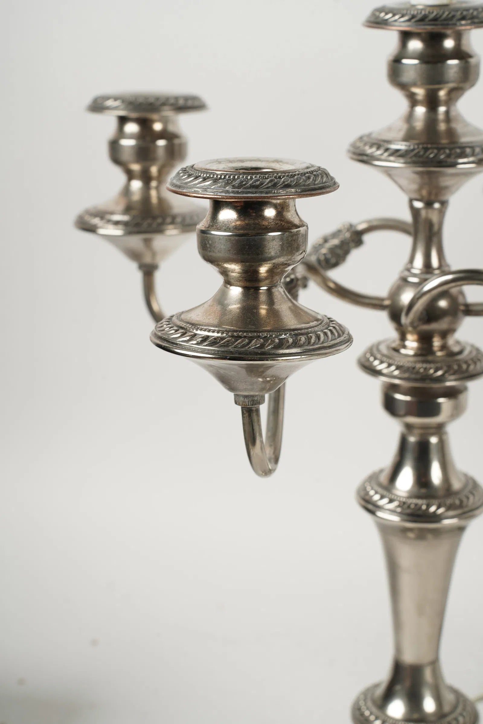 AL2-055: Antique Pair of Circa 1900 Sheffield Plated Candelabra Converted to Table Lamps