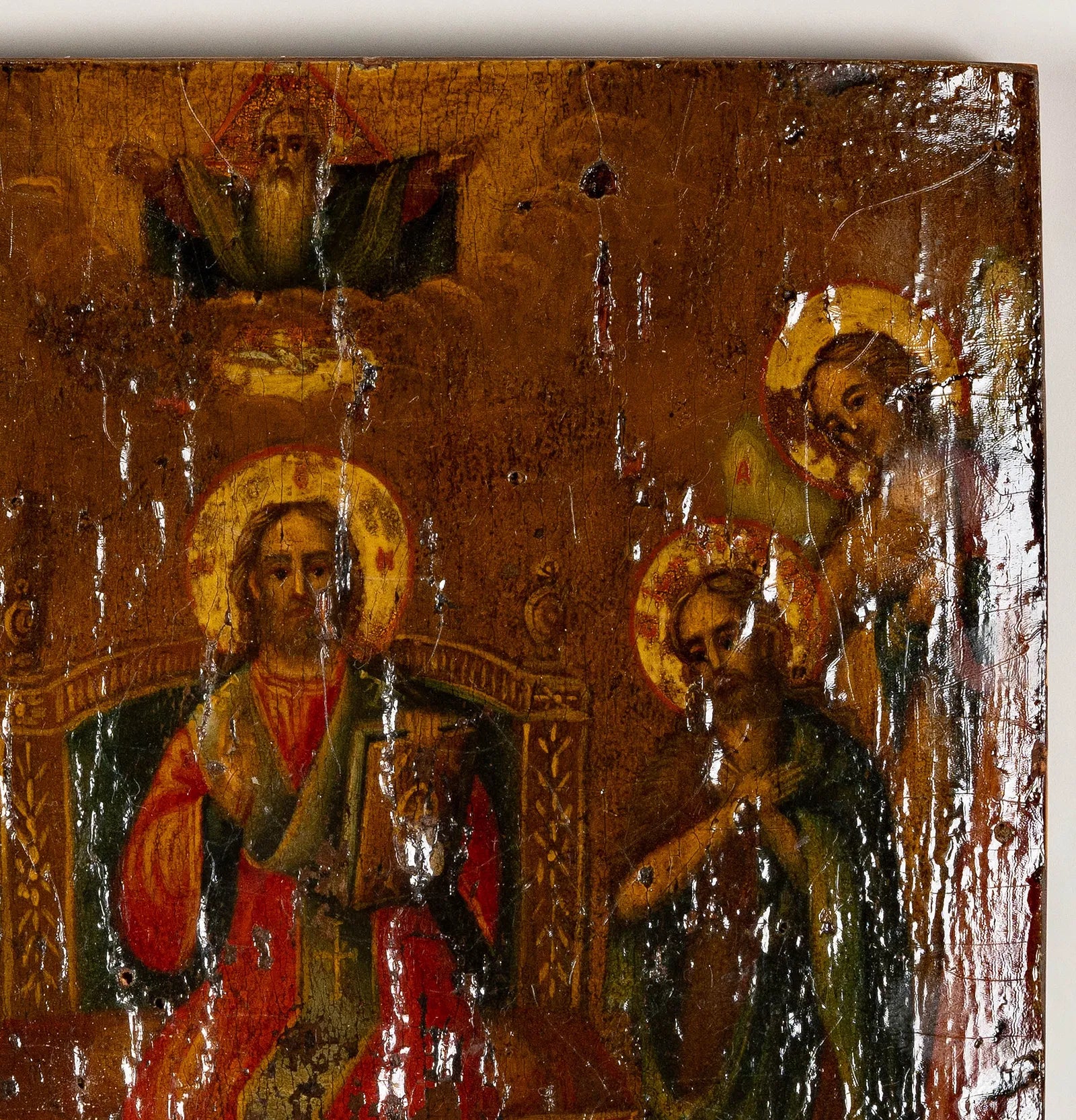 AW190: Antique Russian Icon on Wood Panel 18th Century