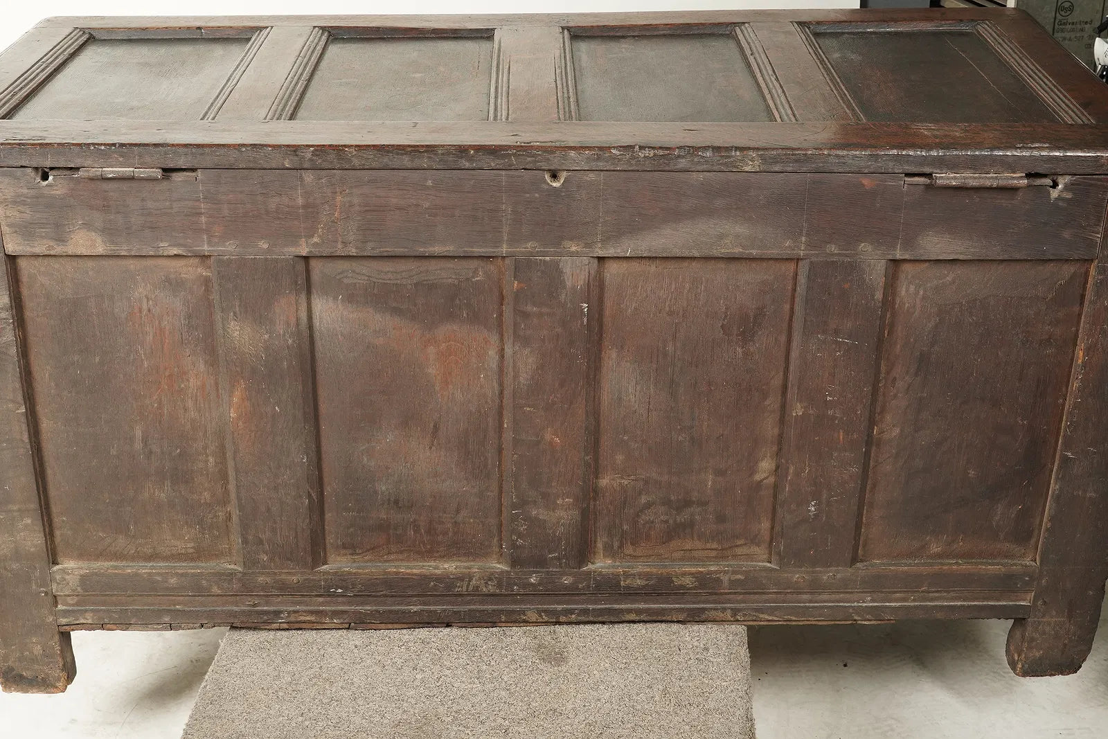 AF4-044: Antique Carved Oak Jacobean Blanket Chest Early 19th Century