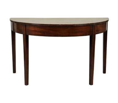 Antique Hepplewhite Mahogany Demilune Console Table Early 19th Century | Work of Man