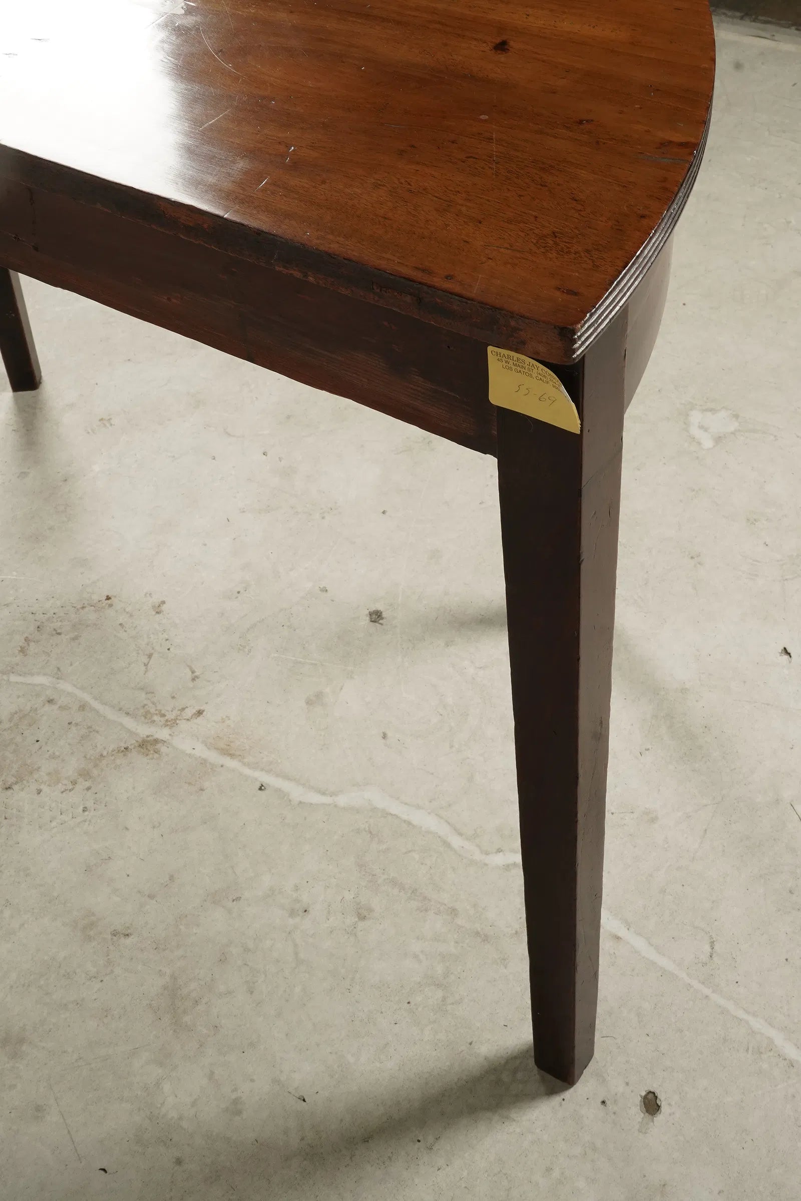 AF1-178: Antique Hepplewhite Mahogany Demilune Console Table Early 19th Century