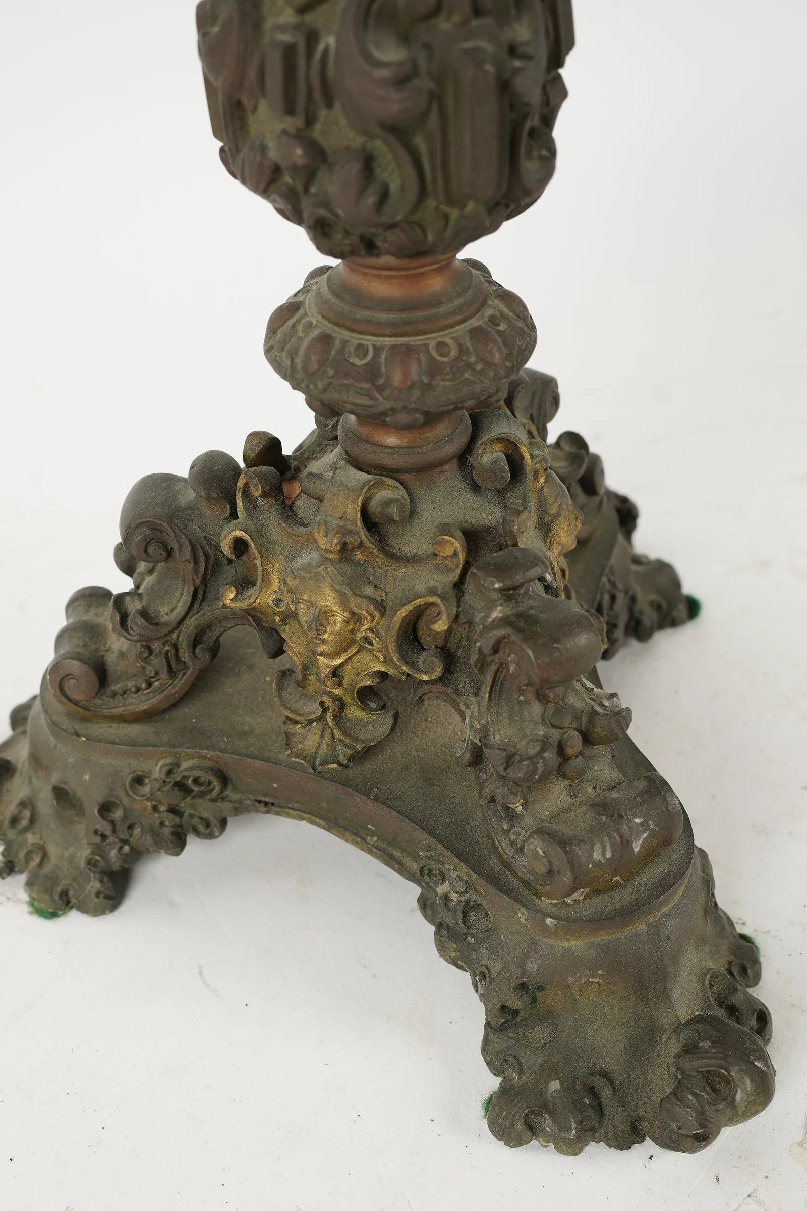 DA2-032: Antique Fire Gilt Bronze French Empire Six Light Candelabrum Circa 1810