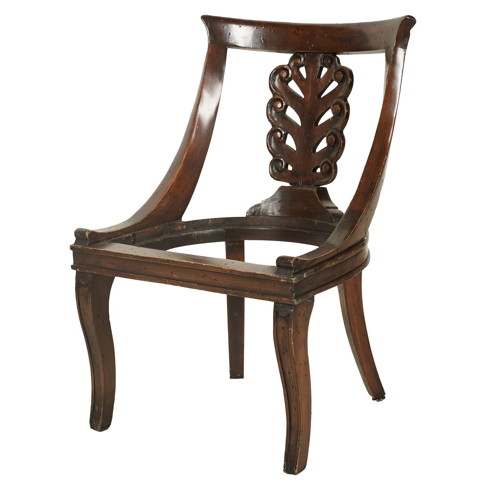 Italian French Provincial Style Carved Walnut Childs Chair | Work of Man