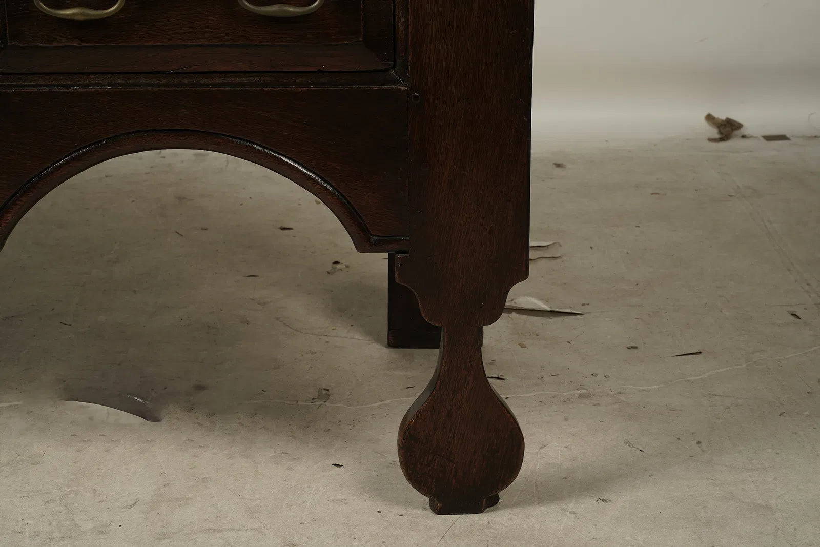 AF1-295: Antique English Oak Jacobean Two Drawer Side Table Late 18th Century