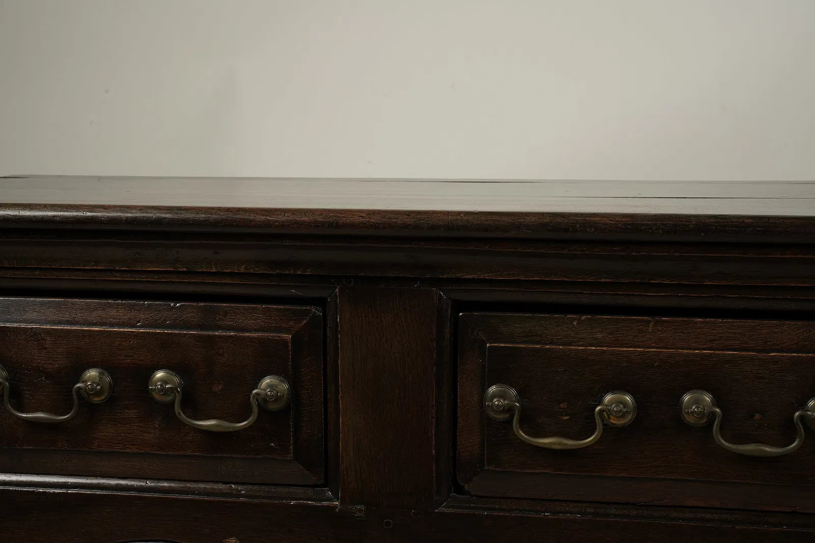 AF1-295: Antique English Oak Jacobean Two Drawer Side Table Late 18th Century