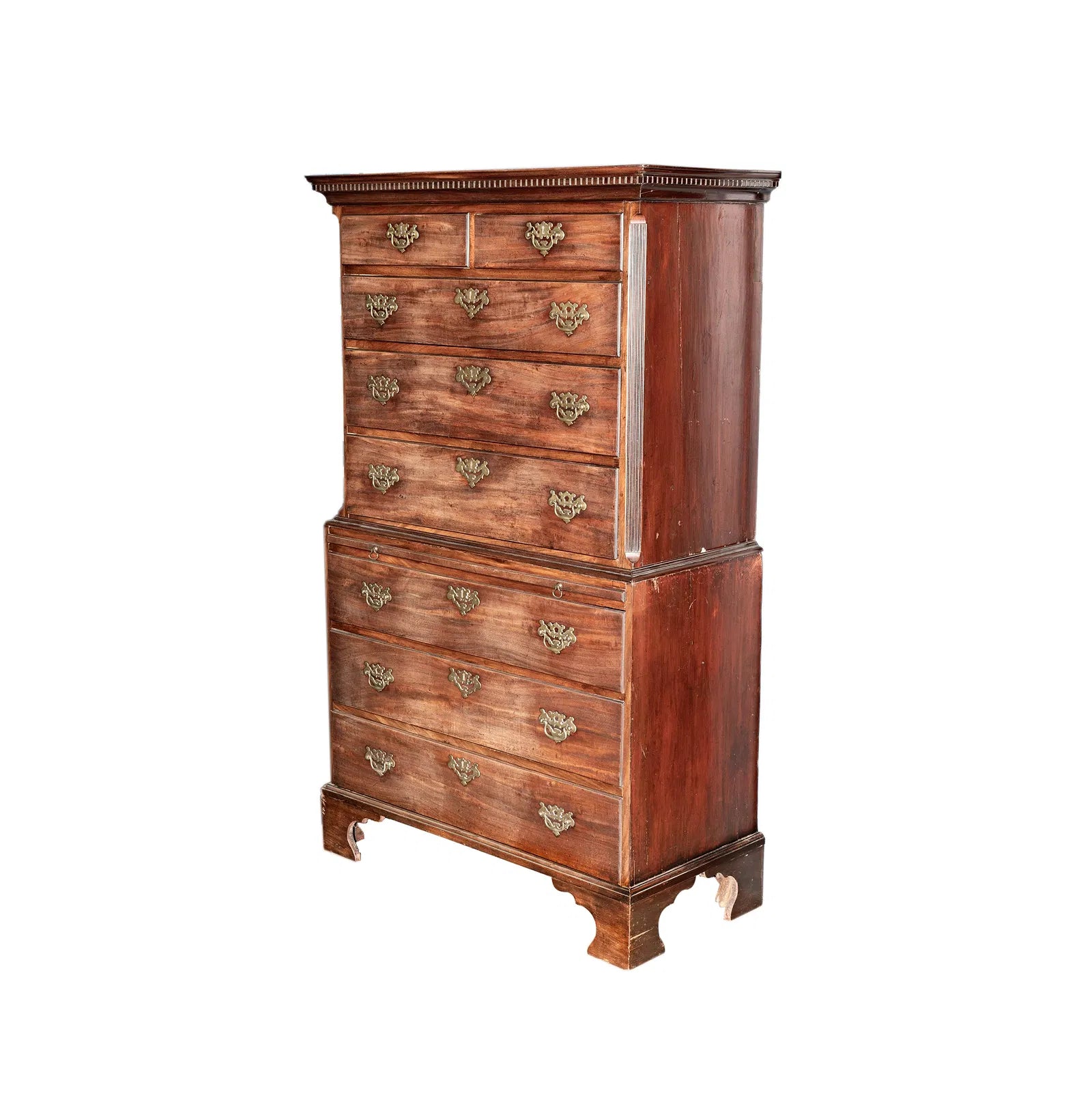 Antique American Georgian Style Mahogany Chest on Chest Late 18th Century | Work of Man