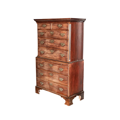 Antique American Georgian Style Mahogany Chest on Chest Late 18th Century | Work of Man