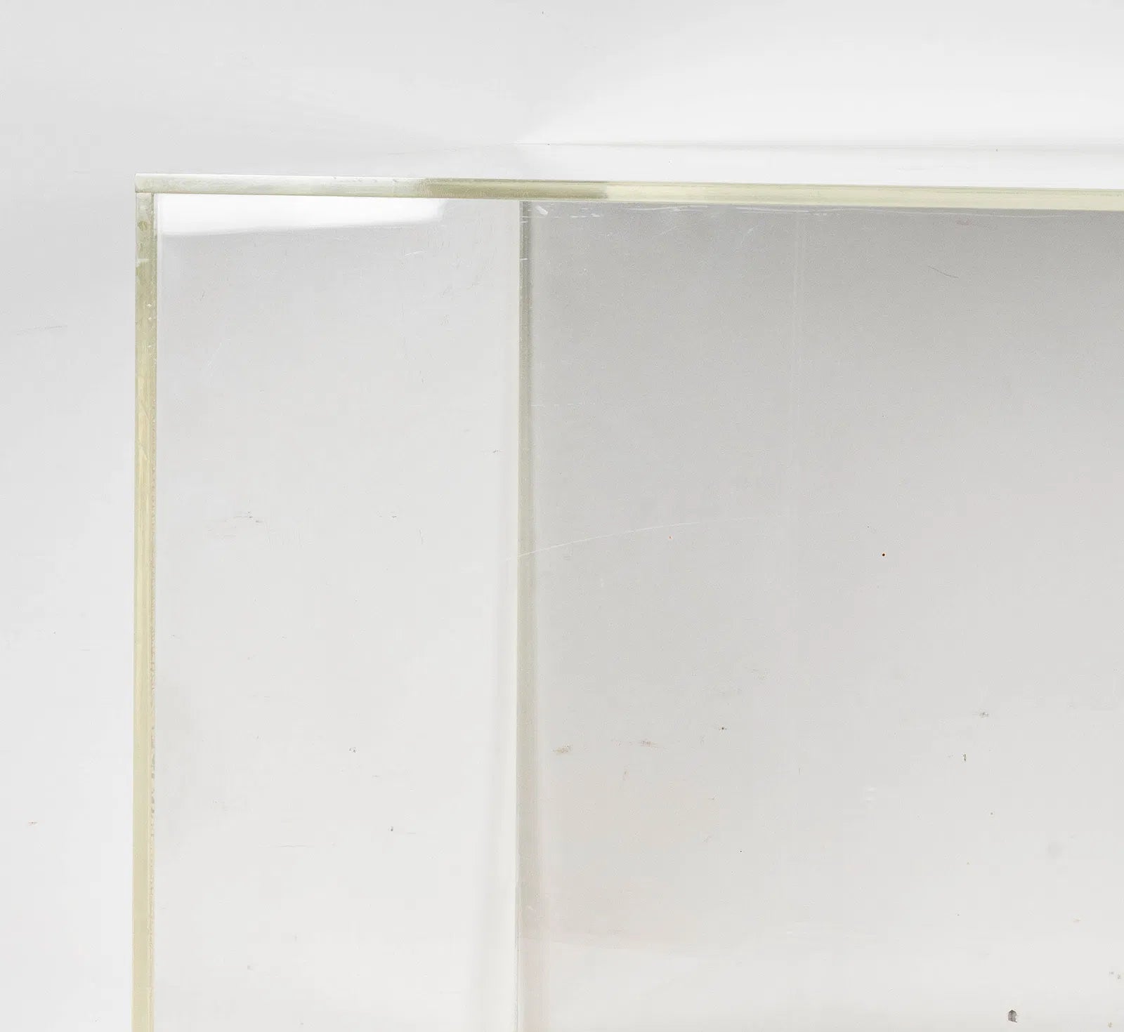 AF1-181: Vintage Pair of Lucite Cubed End Tables on Lucite Stub Feet